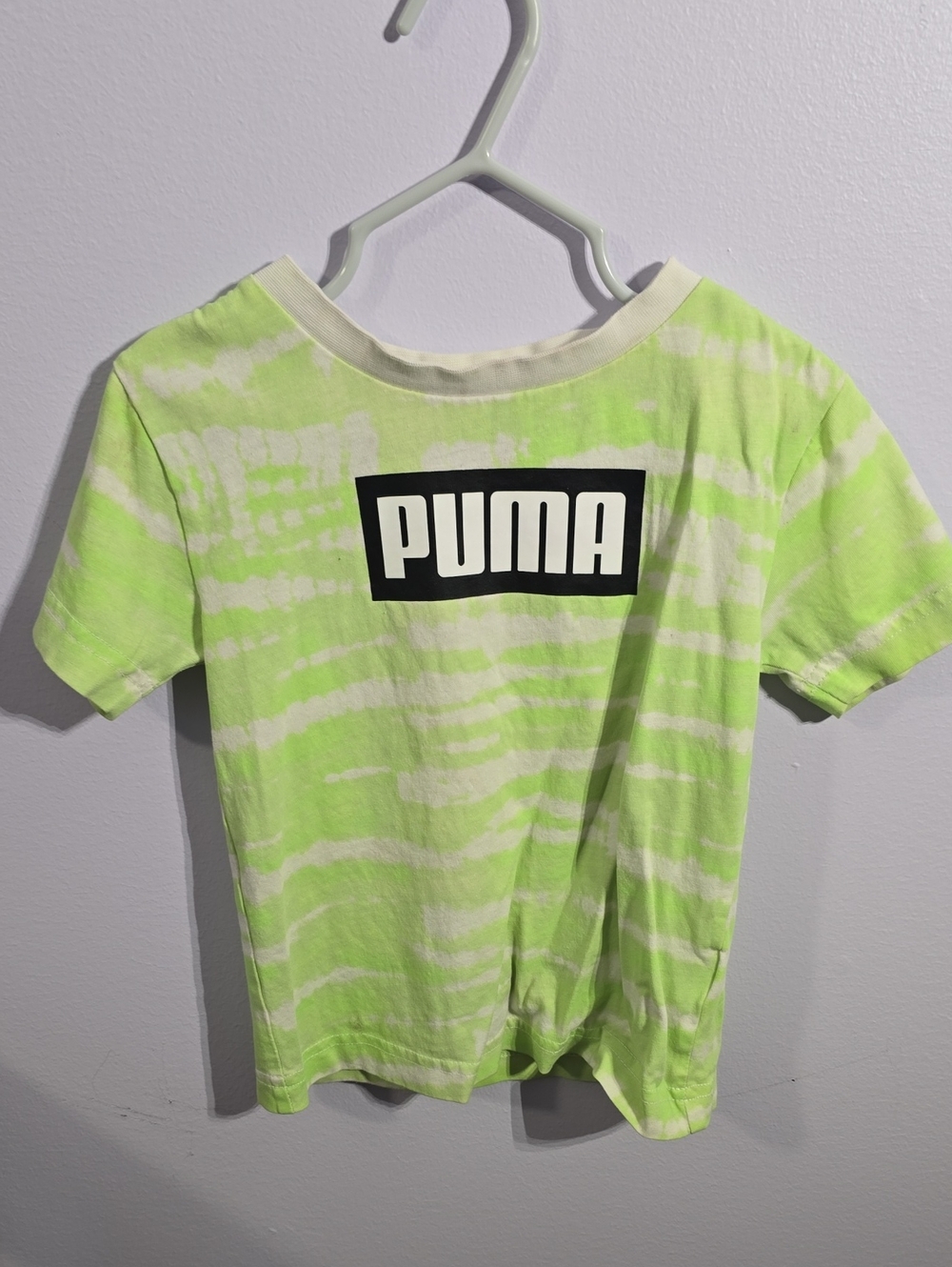 PUMA Tie-Dye Short Sleeve Tee in Green & White